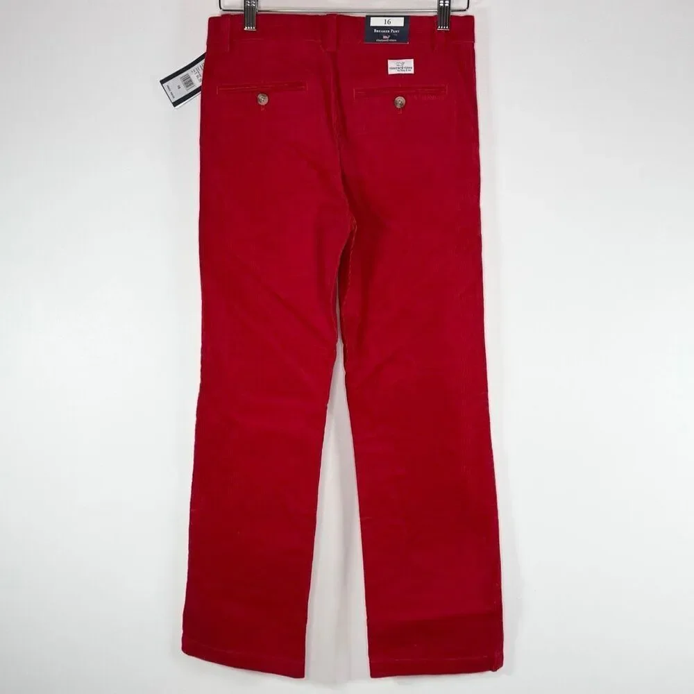 Vineyard Vines Red Corduroy Breaker Pants - Big Boys US 16